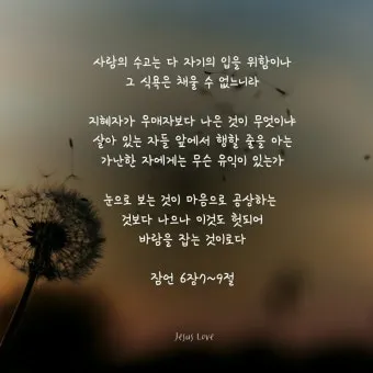 전도서 6장 인생이란 성경 말씀 묵상_2