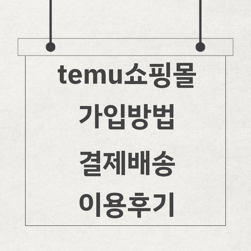 temu 쇼핑몰 가입방법 결제방법 배송기간 후기