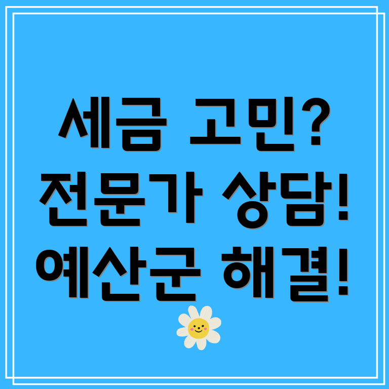 예산군 세무 상담