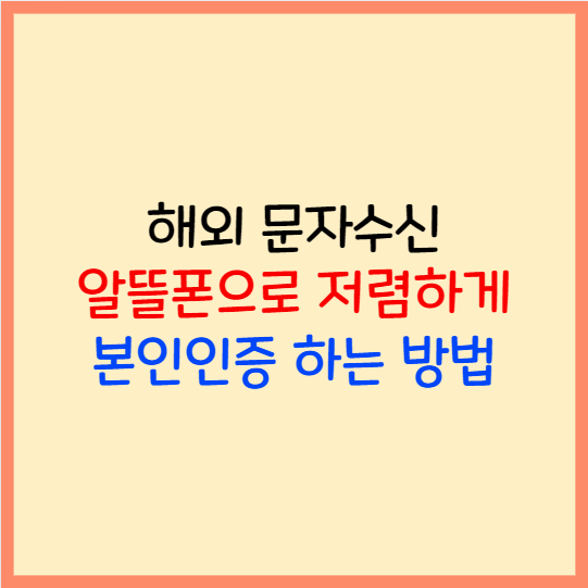  알뜰폰 해외 문자수신 해외 본인 인증 문자 사용방법
