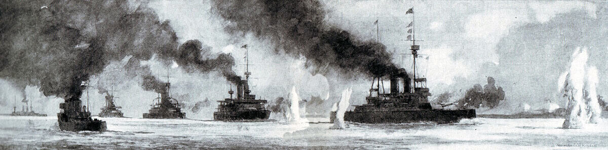 다르다넬스 해전 포격하는 연합국 해군 함대