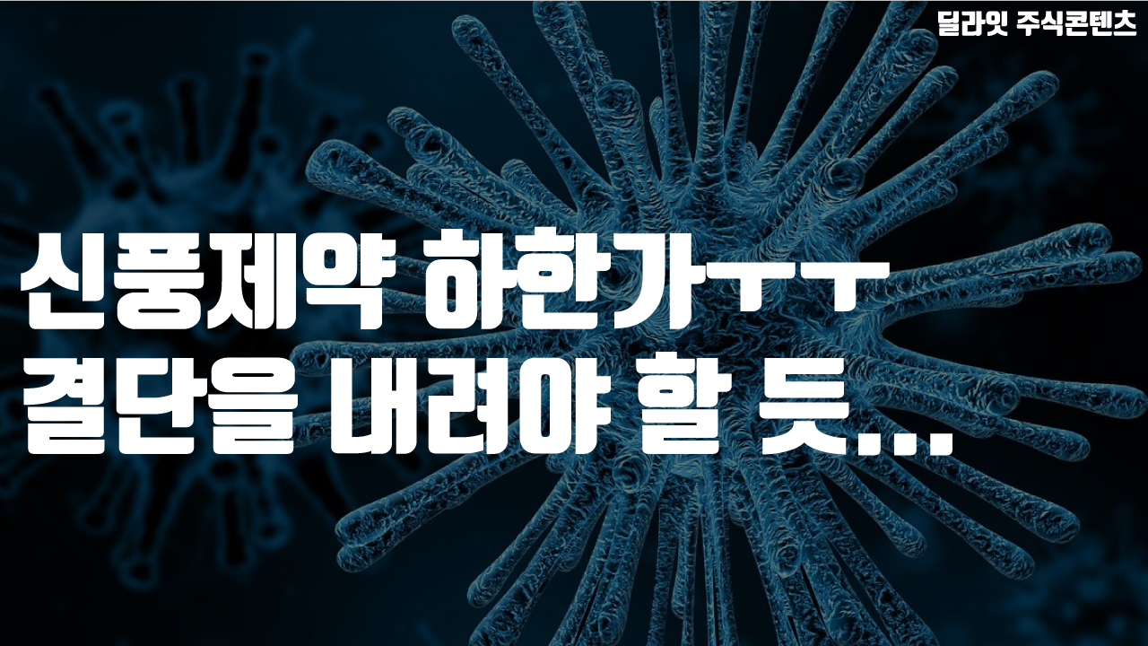  신풍제약 오늘 하한가네요 ㅠㅠ 내일 대응방법