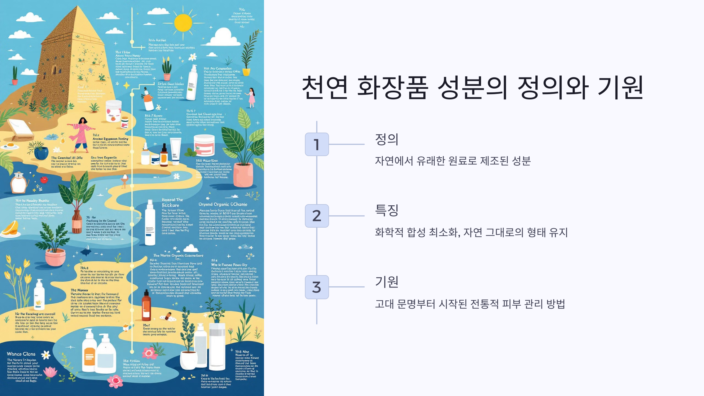 천연 화장품 성분의 정의와 기원