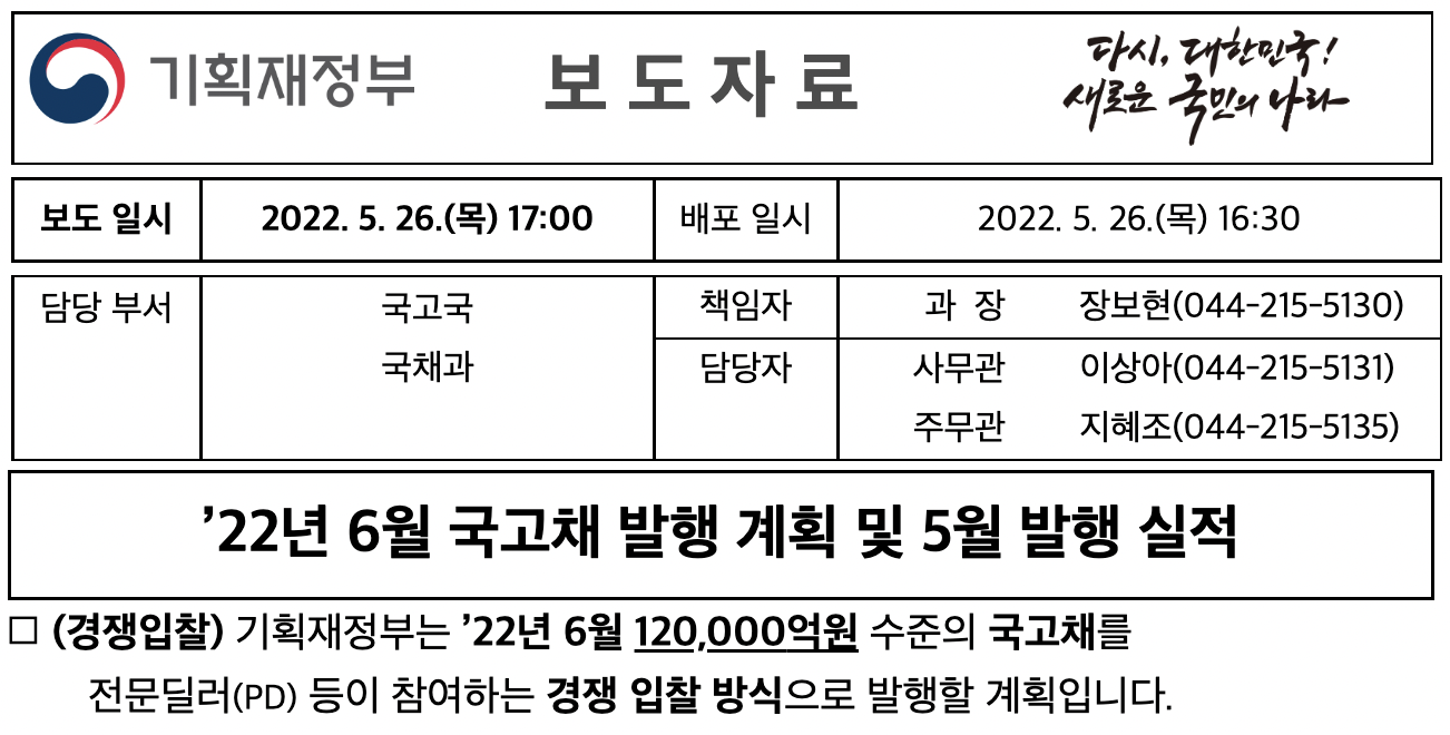 기획재정부 국고채 입찰공고1