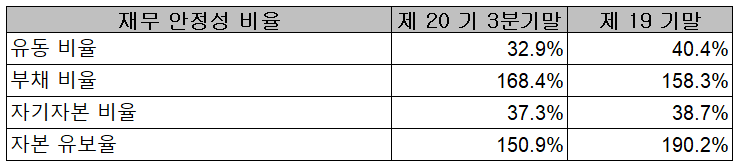 윈팩 - 재무 안정성 비율