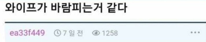 와이프가 바람피는 것 같다….