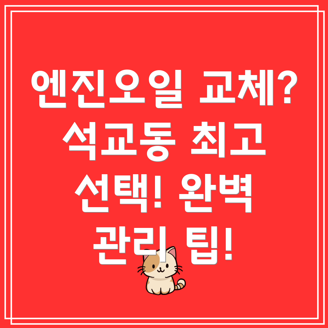 대전 석교동 엔진오일 교체