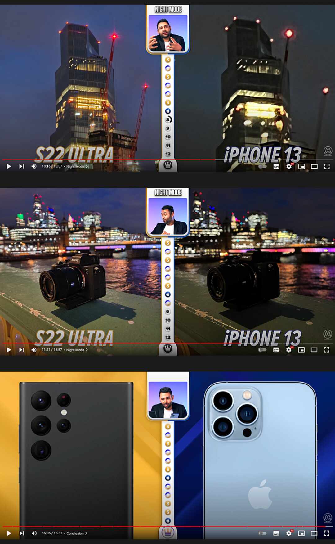  "갤럭시S 22 Ultra" VS "아이폰 13" 야간 사진 모드 승자는?
