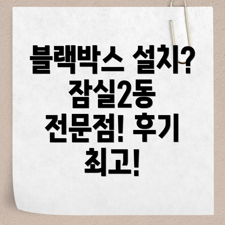 잠실2동 블랙박스 설치