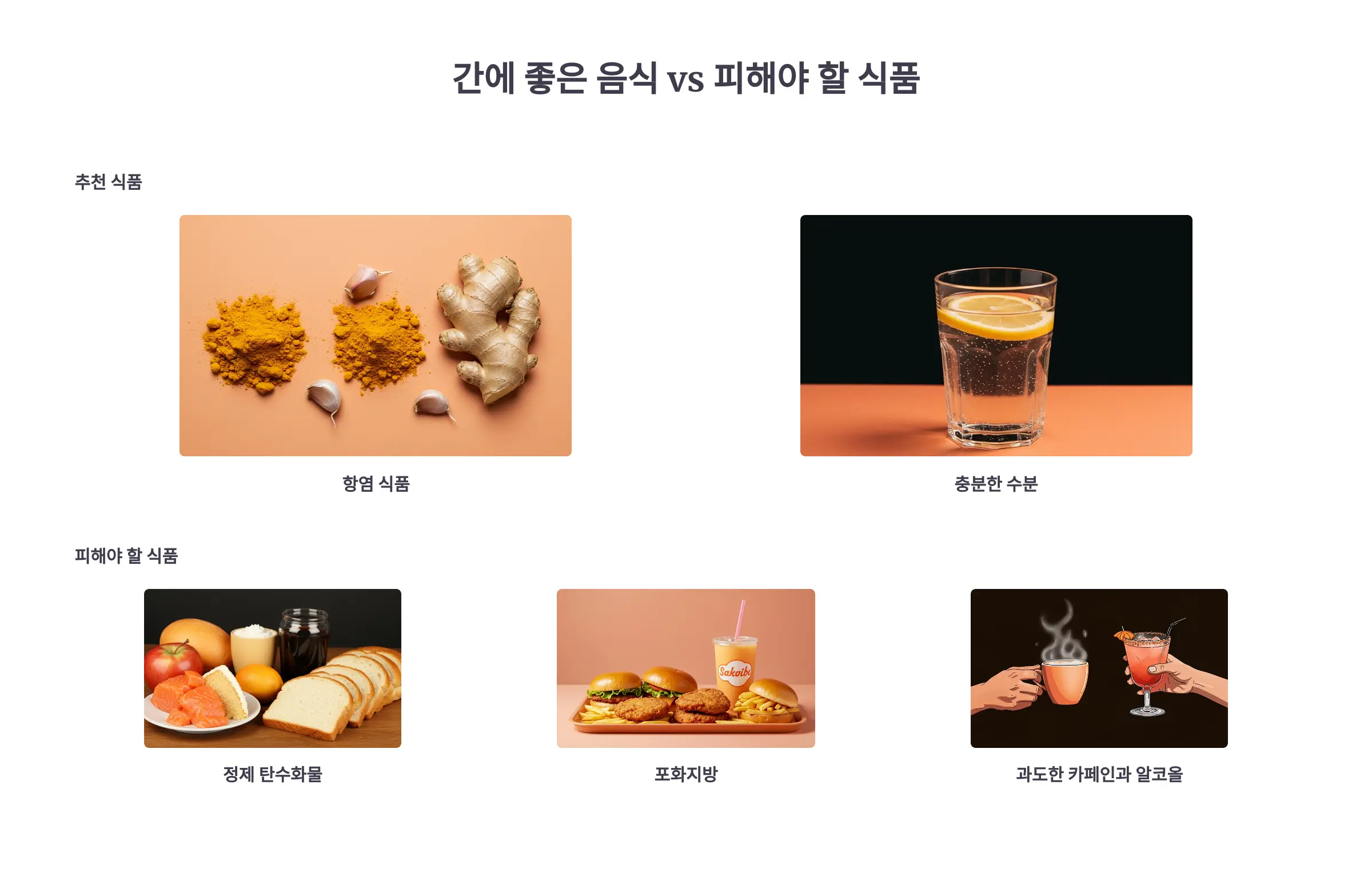 간에 좋은 음식과 피해야 할 식단의 구체적 가이드
