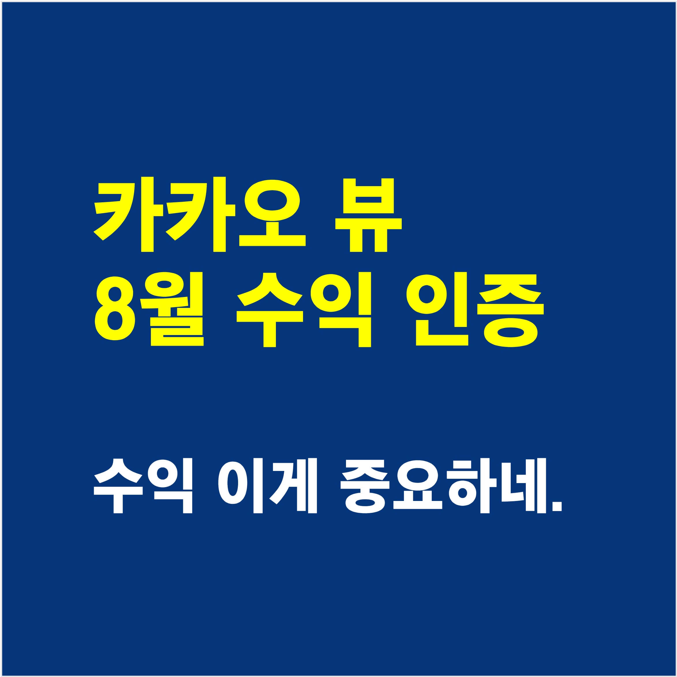 카카오뷰-8월수익