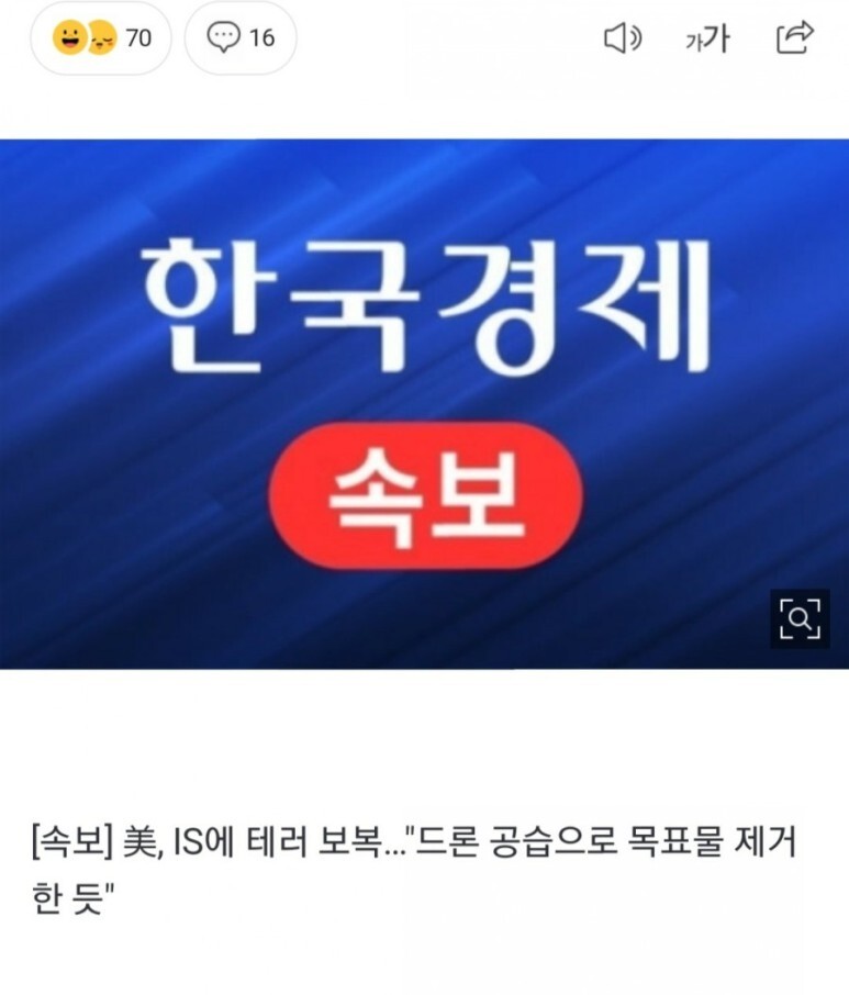  미군 IS에 테러보복 드론공격 성공한듯