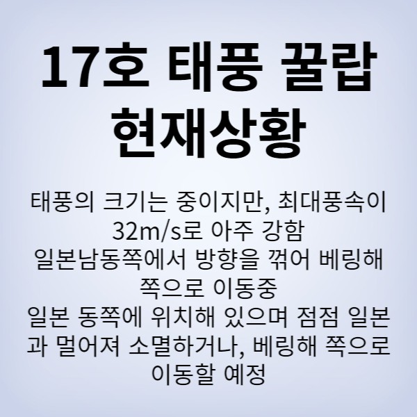 17호태풍꿀랍현재상황