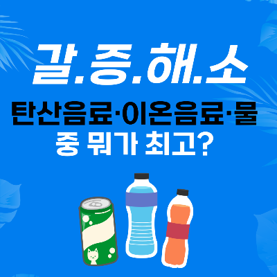 갈증 해소 음료 물 탄산 이온 뭐가 좋을까? 비교 추천