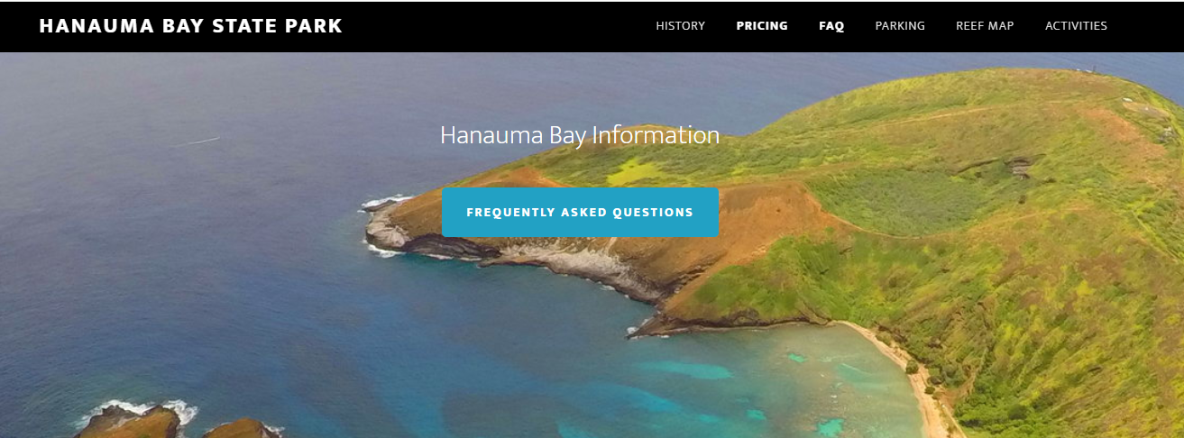 하나우마 베이 (Hanauma Bay) 홈페이지 하와이 오아후(Oahu)의 주요 관광지