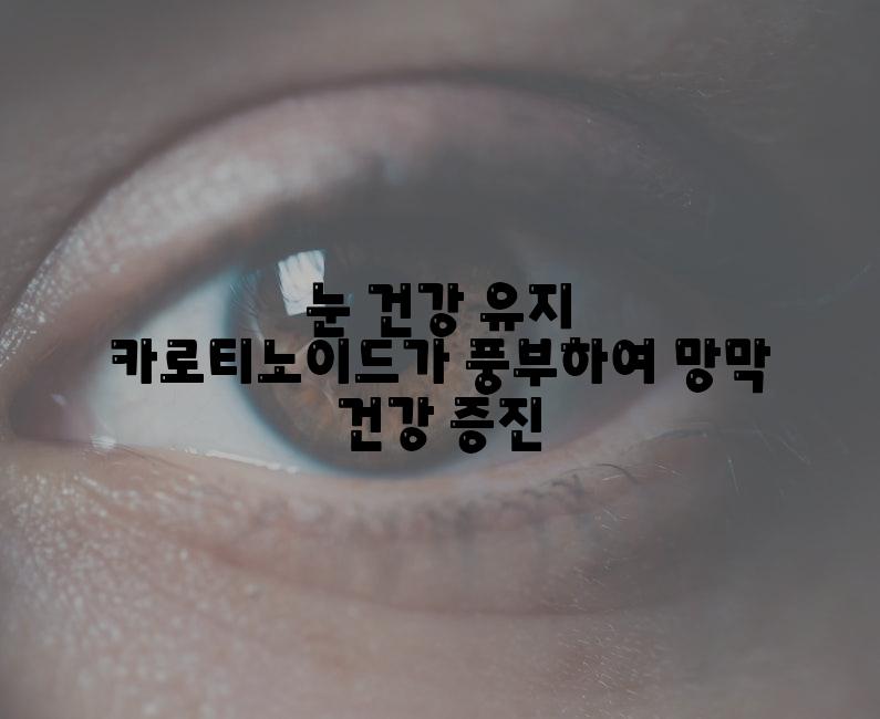 눈 건강 유지 카로티노이드가 풍부하여 망막 건강 증진