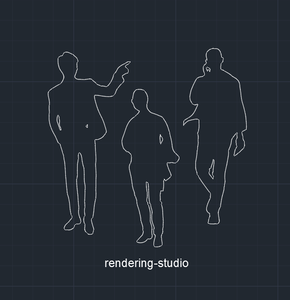  Free People AutoCAD Blocks Collection - Standing dwg