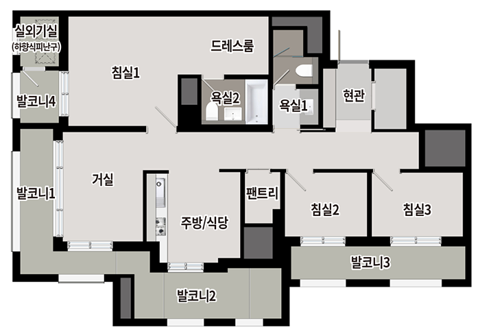 김해 구산 푸르지오 파르테르 84B