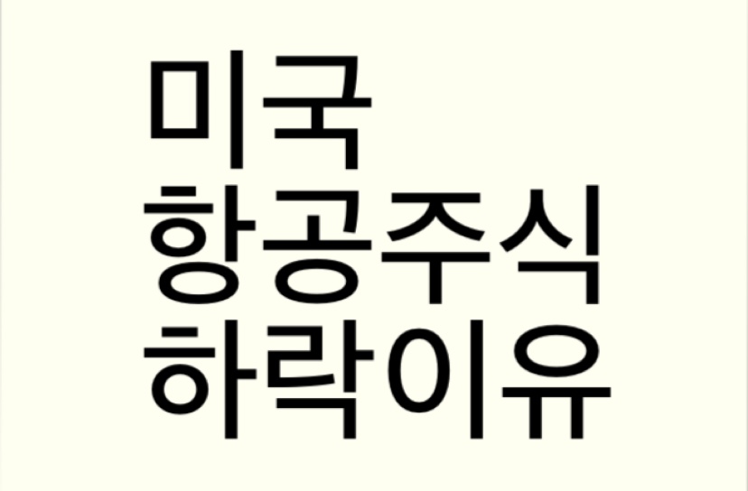  해외주식) 미국 항공 주식 주가 하락 이유