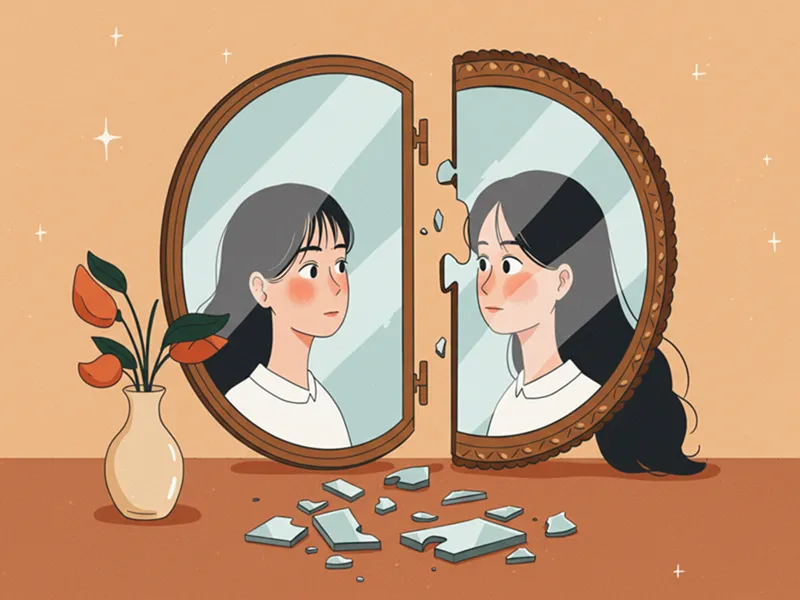 자존감 회복: 깨진 거울, 완전한 거울, 치유, 자존감, 긍정, 자신감, 한국, 심리.