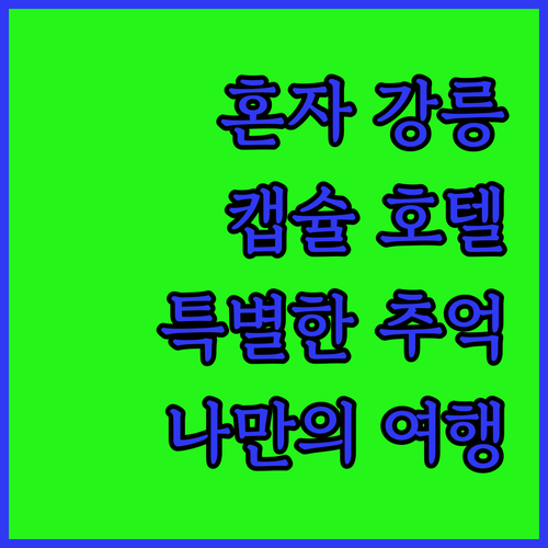 혼자 떠나는 강릉 여행 캡슐인강릉에서