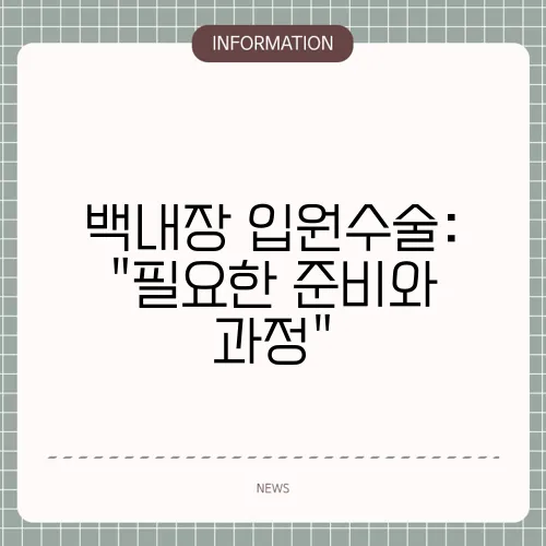 백내장 입원수술: 