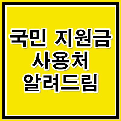 국민지원금사용처