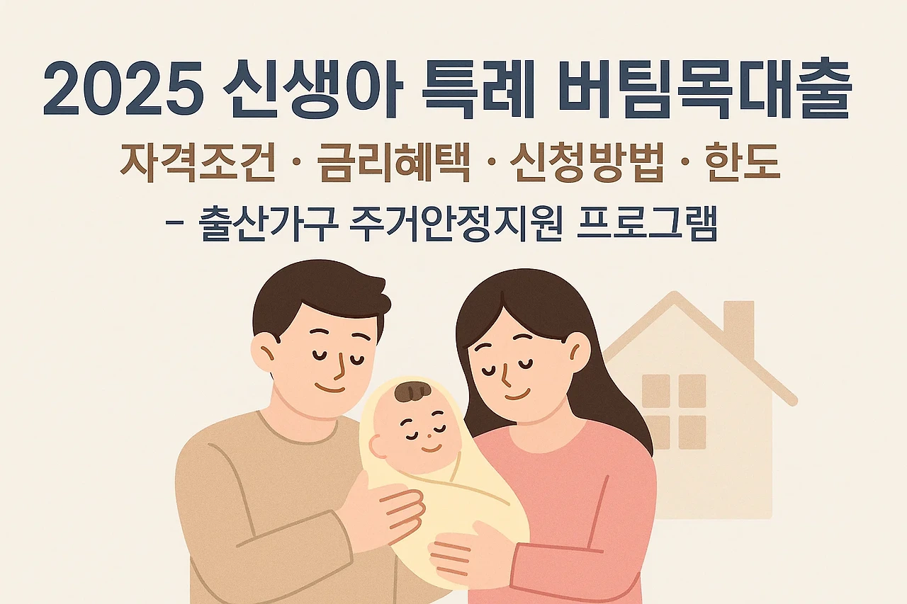 2025 신생아 특례 버팀목대출 자격조건, 금리, 한도, 신청방법
