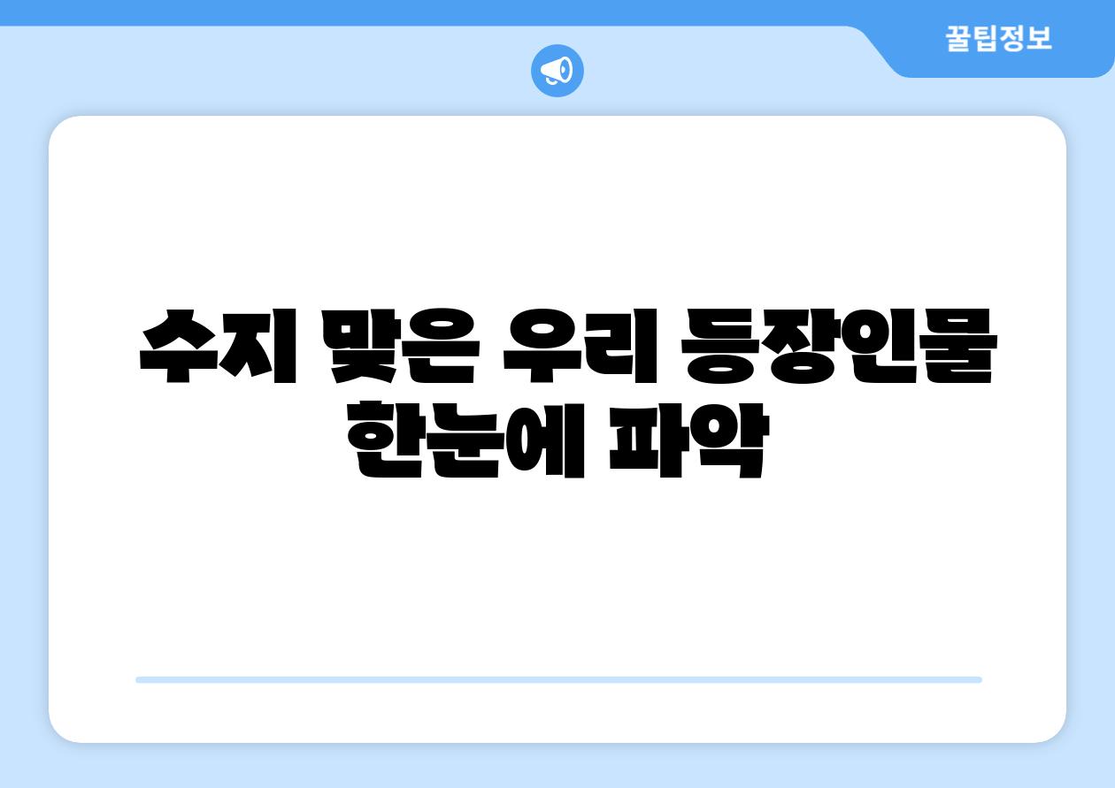 수지 맞은 우리 등장인물 한눈에 파악