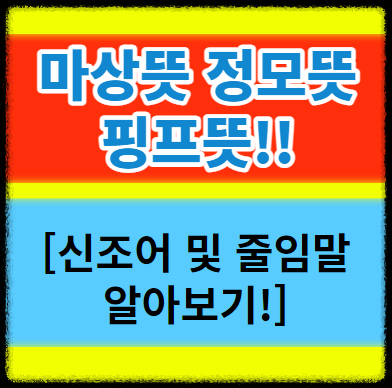 마상뜻&#44; 정모뜻&#44; 핑프뜻 알아보기