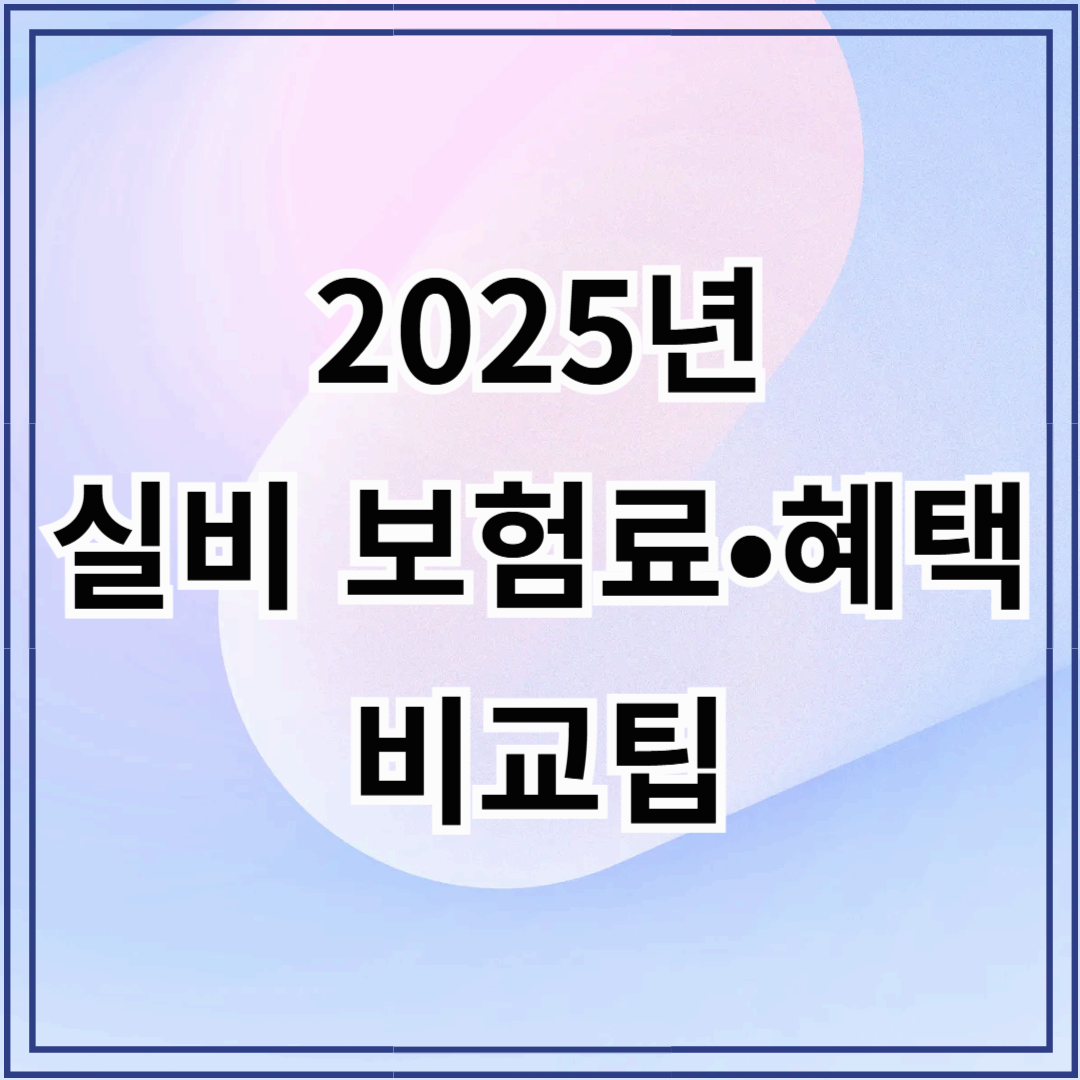 2025년 실비 보험료•혜택 비교팁