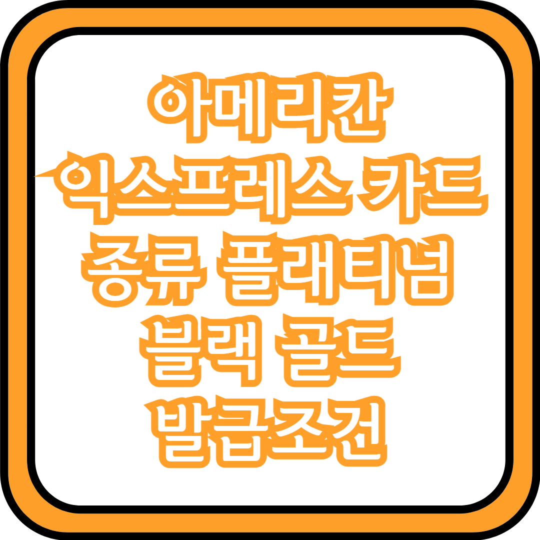  아메리칸 익스프레스 카드 종류 플래티넘 블랙 골드 발급조건