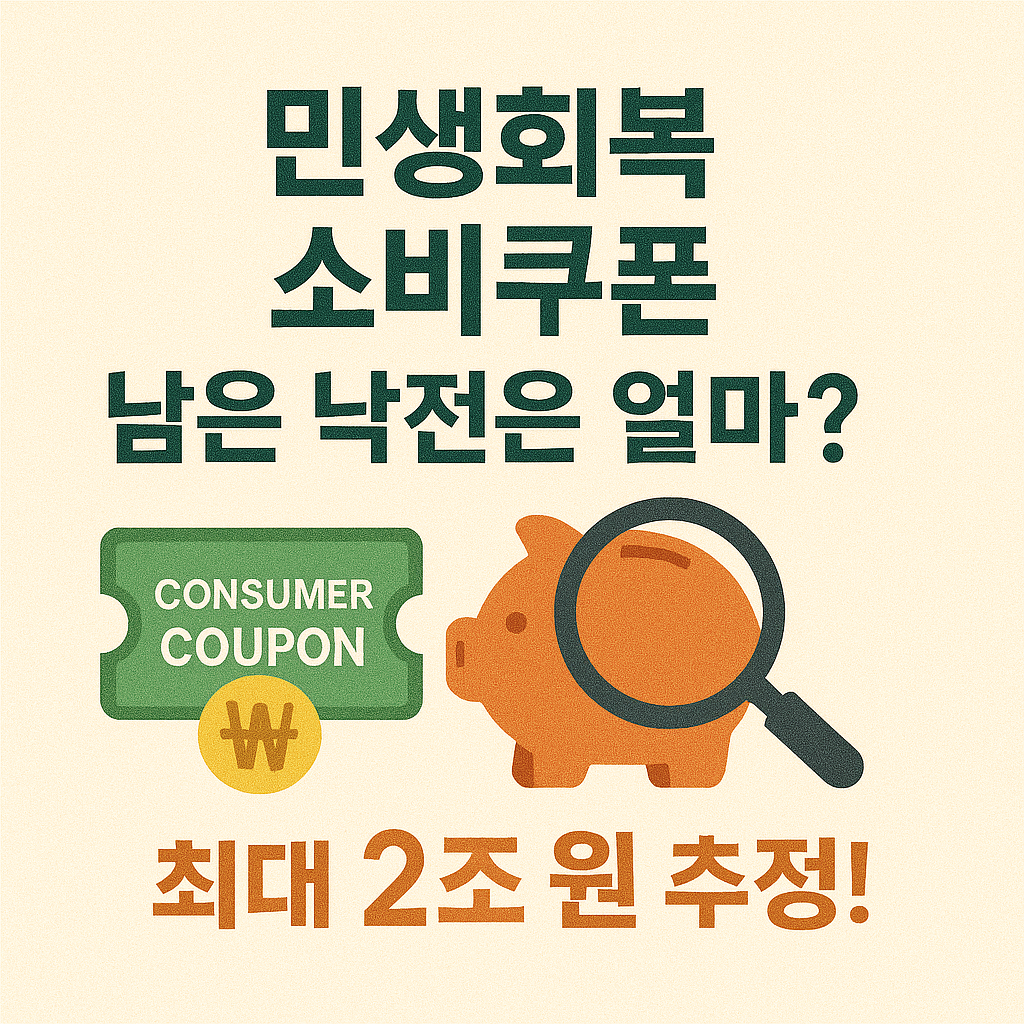민생회복 소비쿠폰, 남은 낙전은 얼마? 최대 2조 원 추정!