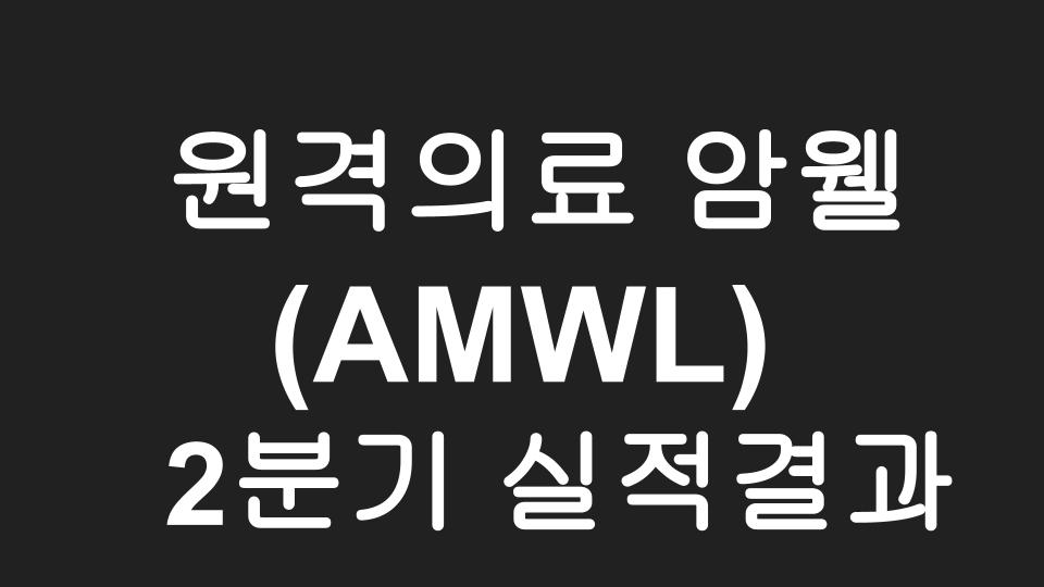  미국 원격의료 플랫폼 암웰 (AMWL) 2분기 실적발표 결과