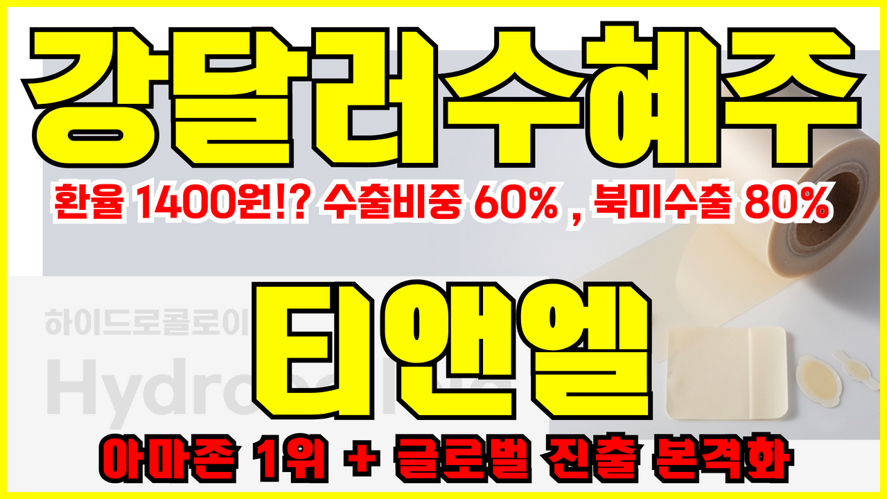  티앤엘 주가 전망 : 미국 수출 중심의 강달러 수혜주 (피부미용, 고환율 관련주)
