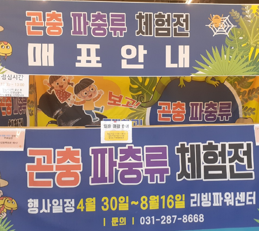  기흥 리빙파워센터 - 곤충파충류체험전 정보 (동물/할인/기간/시간)