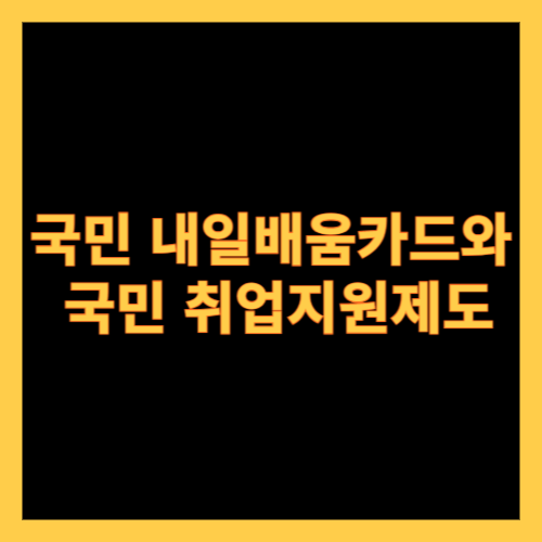 국민 내일배움카드와 국민 취업지원제도