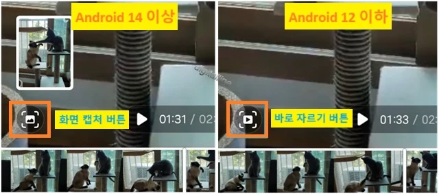 화면 캡처 버튼 유무 비교