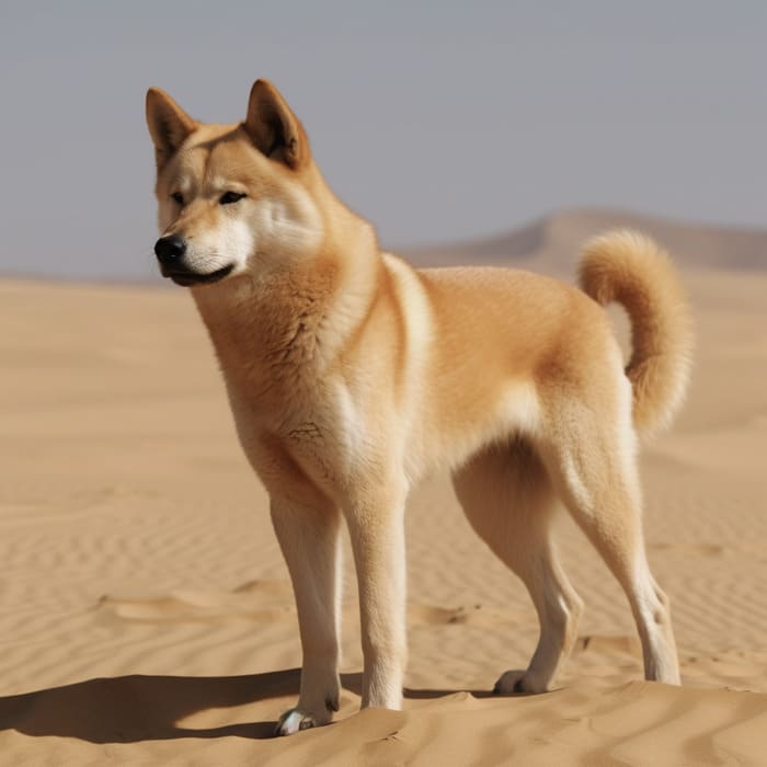 프롬프트에 &#39;a desert jindo_dog&#39;만 입력한 예시의 확대 사진