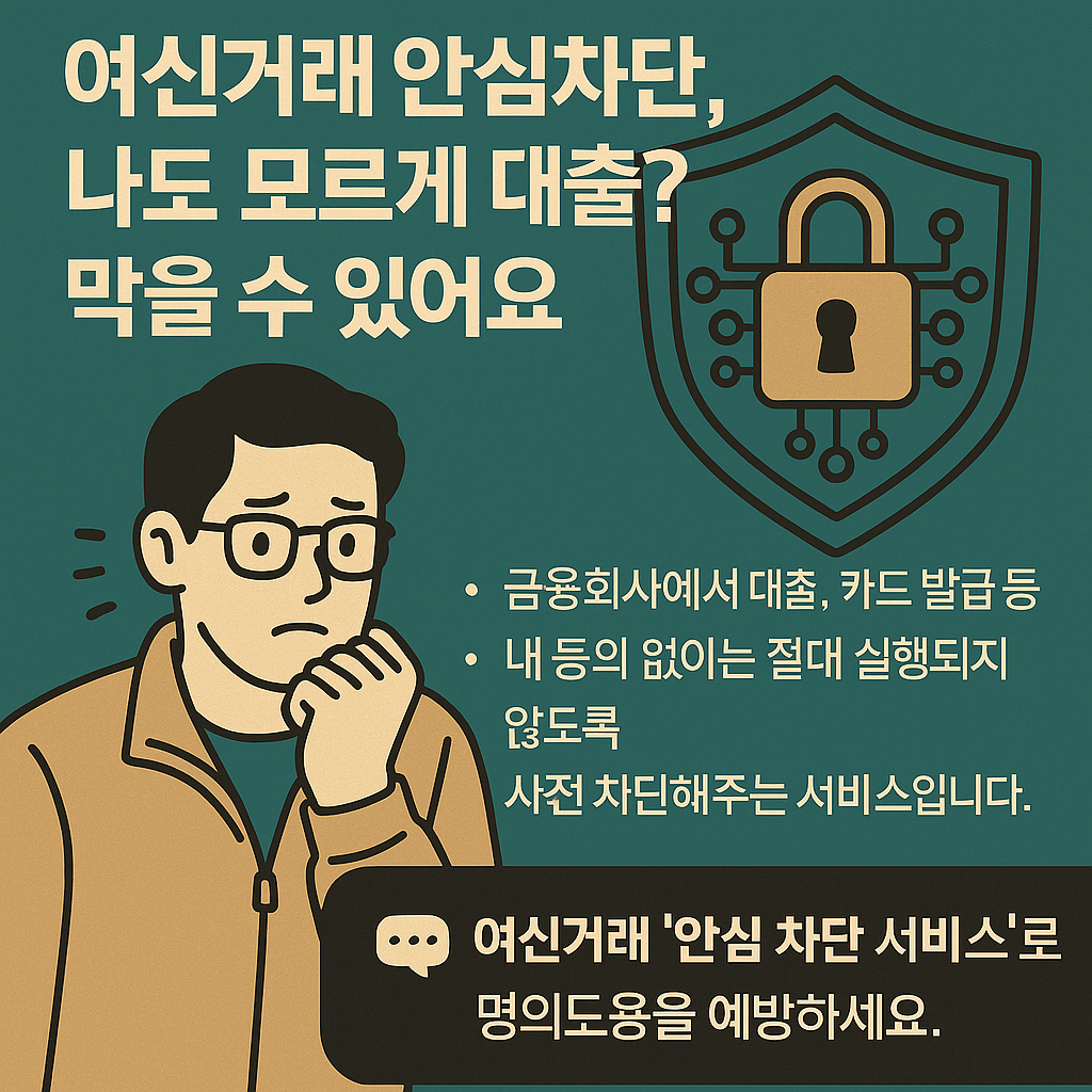 여신거래 안심차단, 나도 모르게 대출? 막을 수 있어요