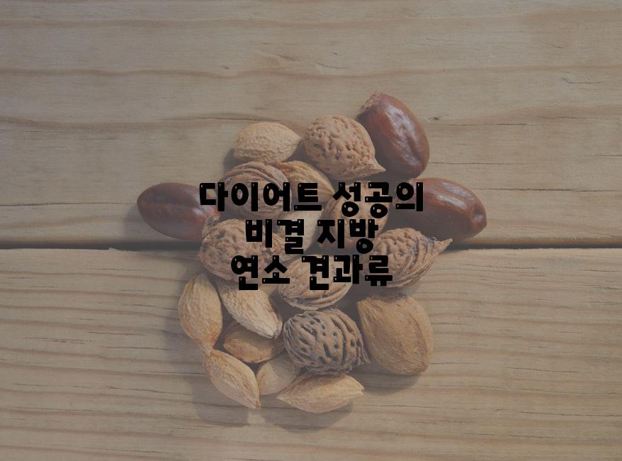 다이어트 성공의 비결 지방 연소 견과류