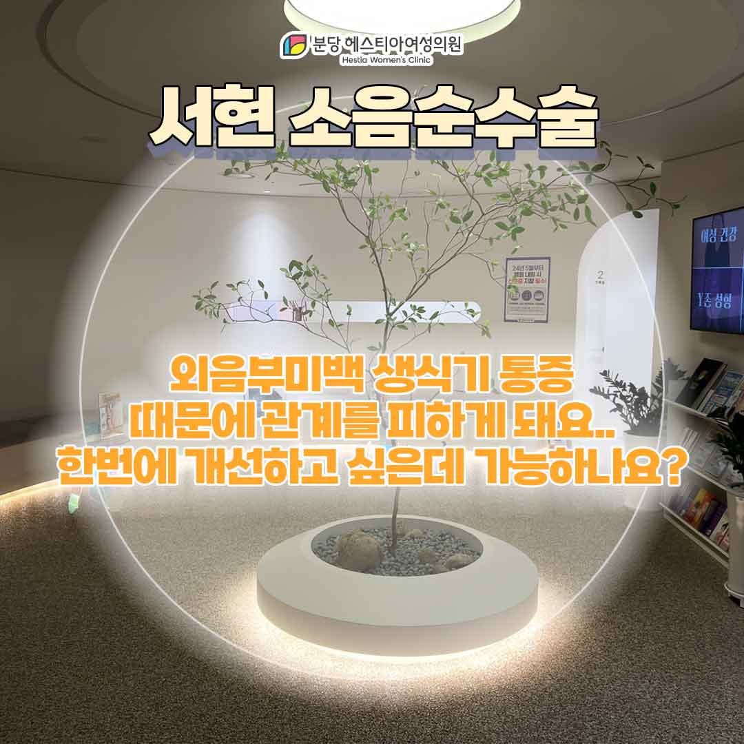 서현 소음순수술 외음부미백 생식기 통증 때문에 관계를 피하게 돼요.. 한 번에 개선하고 싶은데 가능하나요?