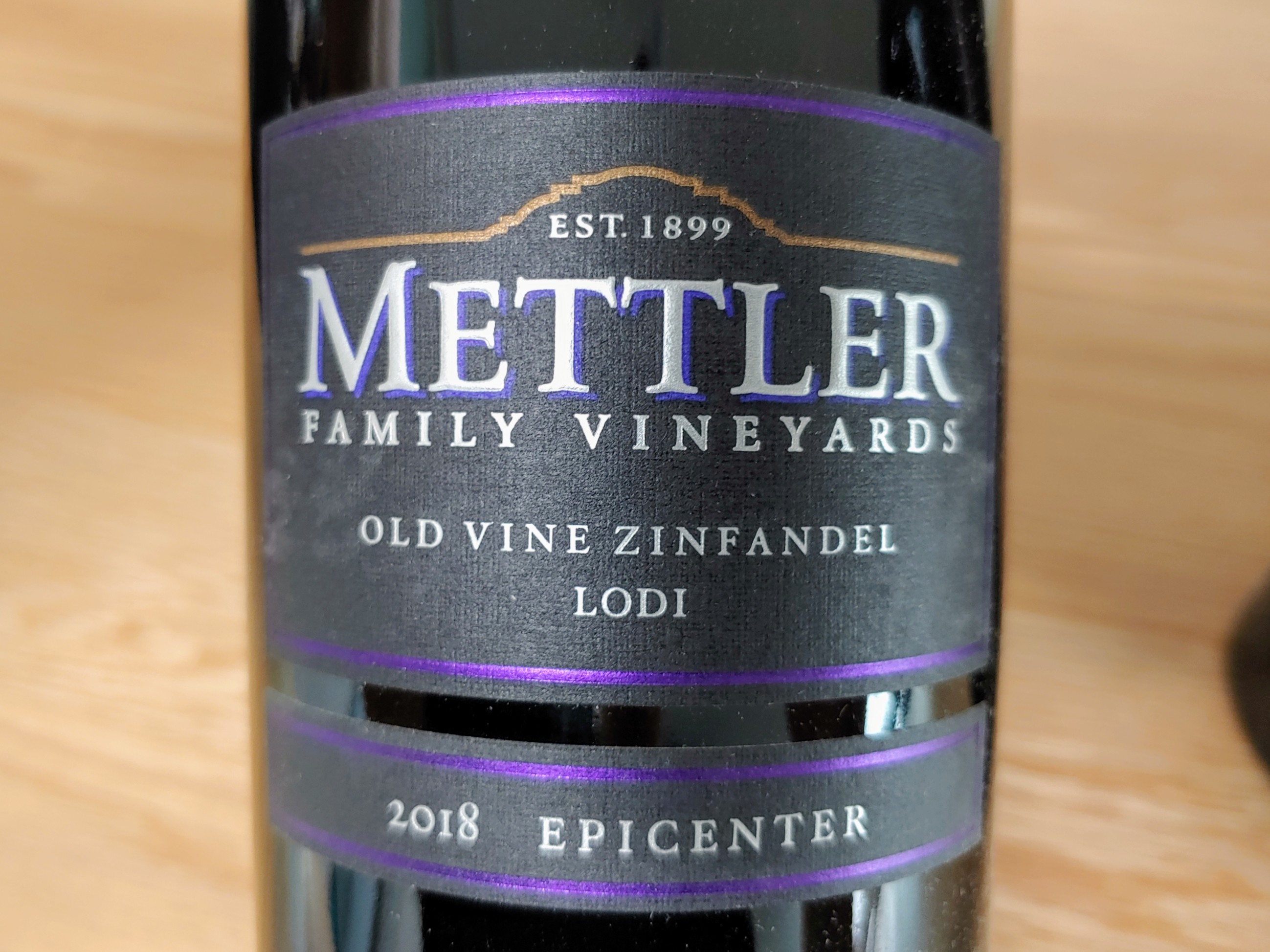 Mettler Family Vineyards Epicenter Old Vine Zinfandel 2018