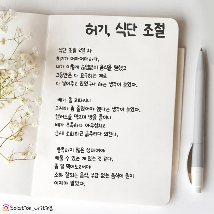 짧은 생각-허기, 식단 조절