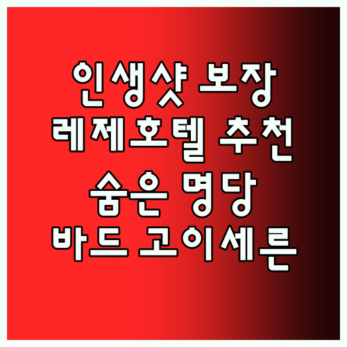 레제호텔 추천! 인생샷 보장, 바드 