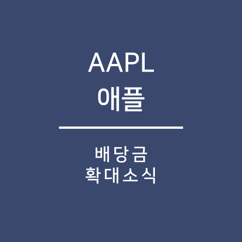  (AAPL) 애플, 배당금 확대한다.