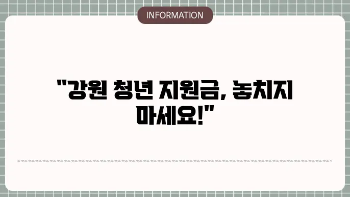 강원 청년취업지원금: 지역별 지원 안내