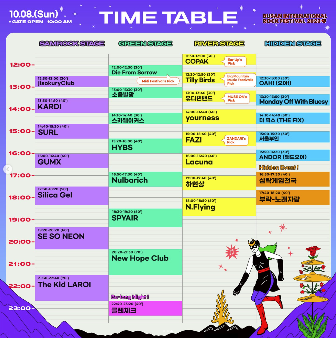 2023-부산-국제-록-페스티벌-일요일-타임테이블