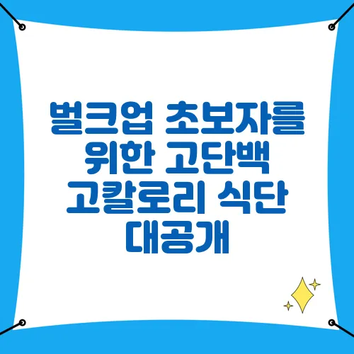 벌크업 초보자를 위한 고단백 고칼로리 식단 대공개