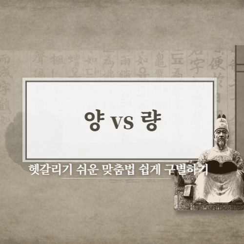  양 vs 량 맞춤법 헷갈리지 않는 방법!!